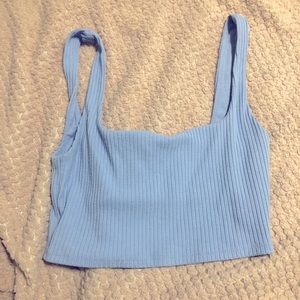 light blue tank crop top from forever 21